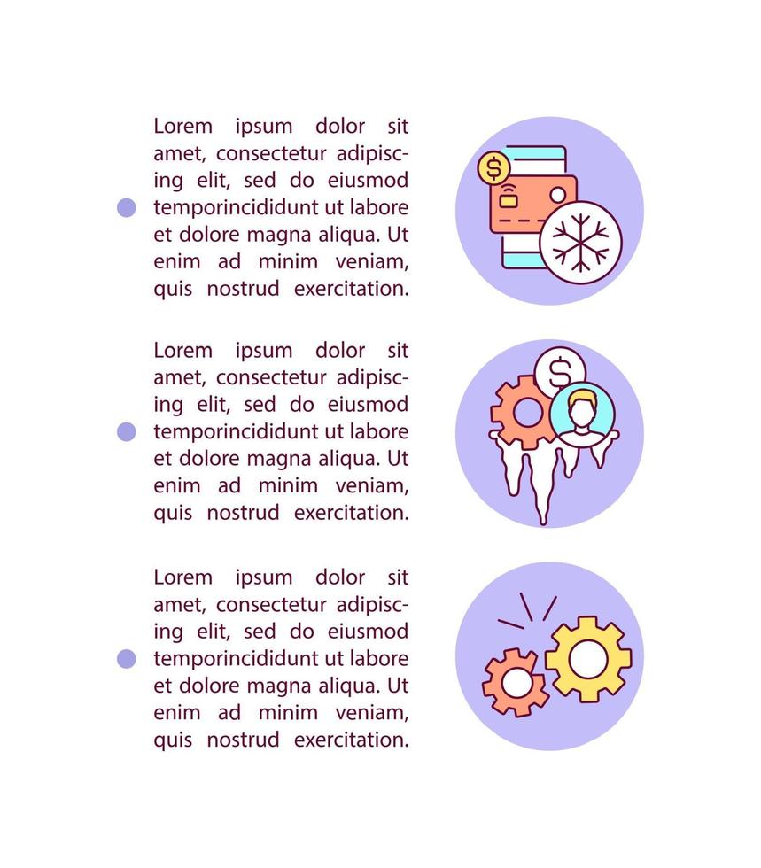 bevriezing rekening concept pictogram met tekst vector