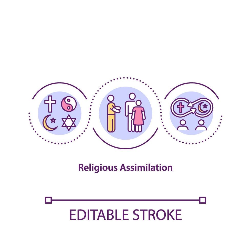 religieuze assimilatie concept icoon vector