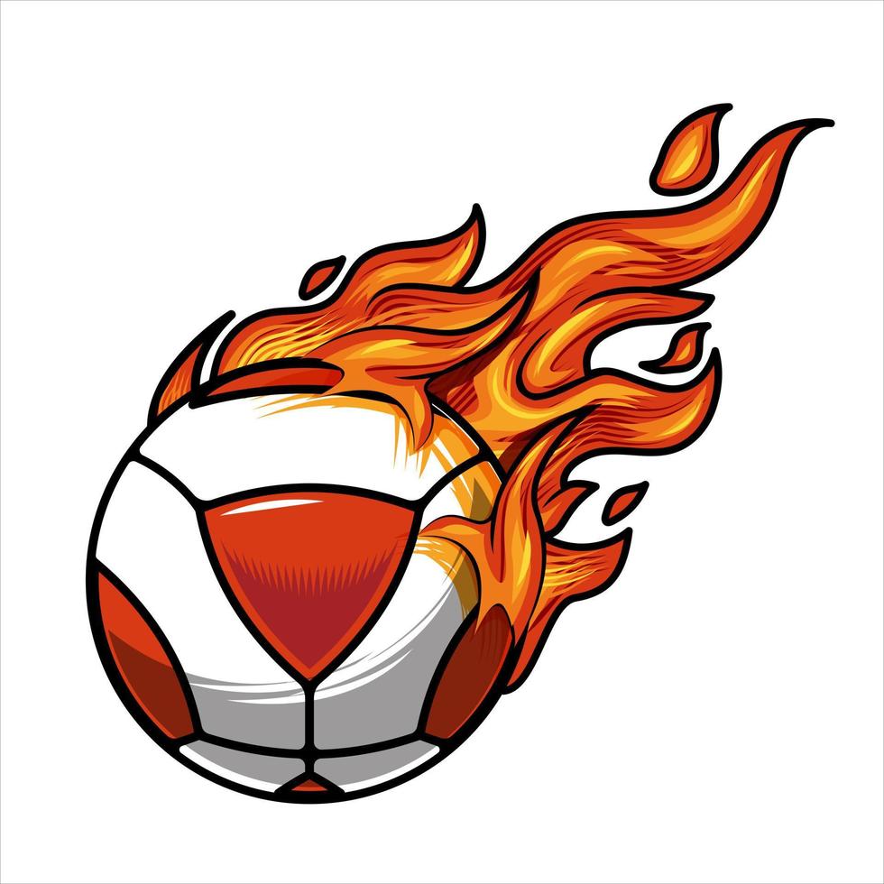 teqball bal Aan brand vector illustratie.