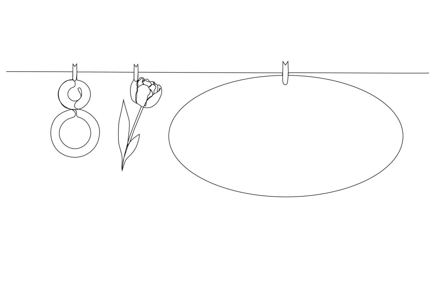 felicitatie- banier van maart 8 in een lijn. modern ontwerp groet kaart, 8 maart, doorlopend lijn tekenen, voor uitnodiging kaart, brochure, poster, ansichtkaart. vector. vector