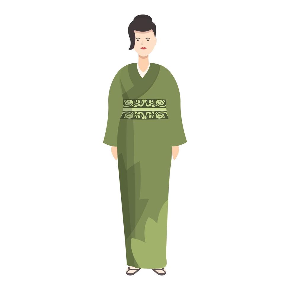 schattig limoen kimono icoon tekenfilm vector. Japan meisje vector