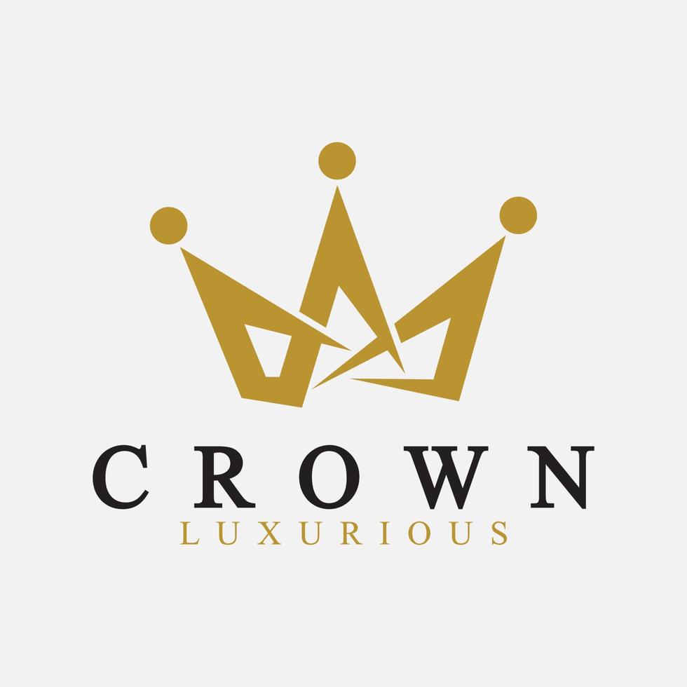 kroon logo vector sjabloon, lineair kroon pictogrammen. Koninklijk, luxe symbool. koning, koningin abstract meetkundig logo.