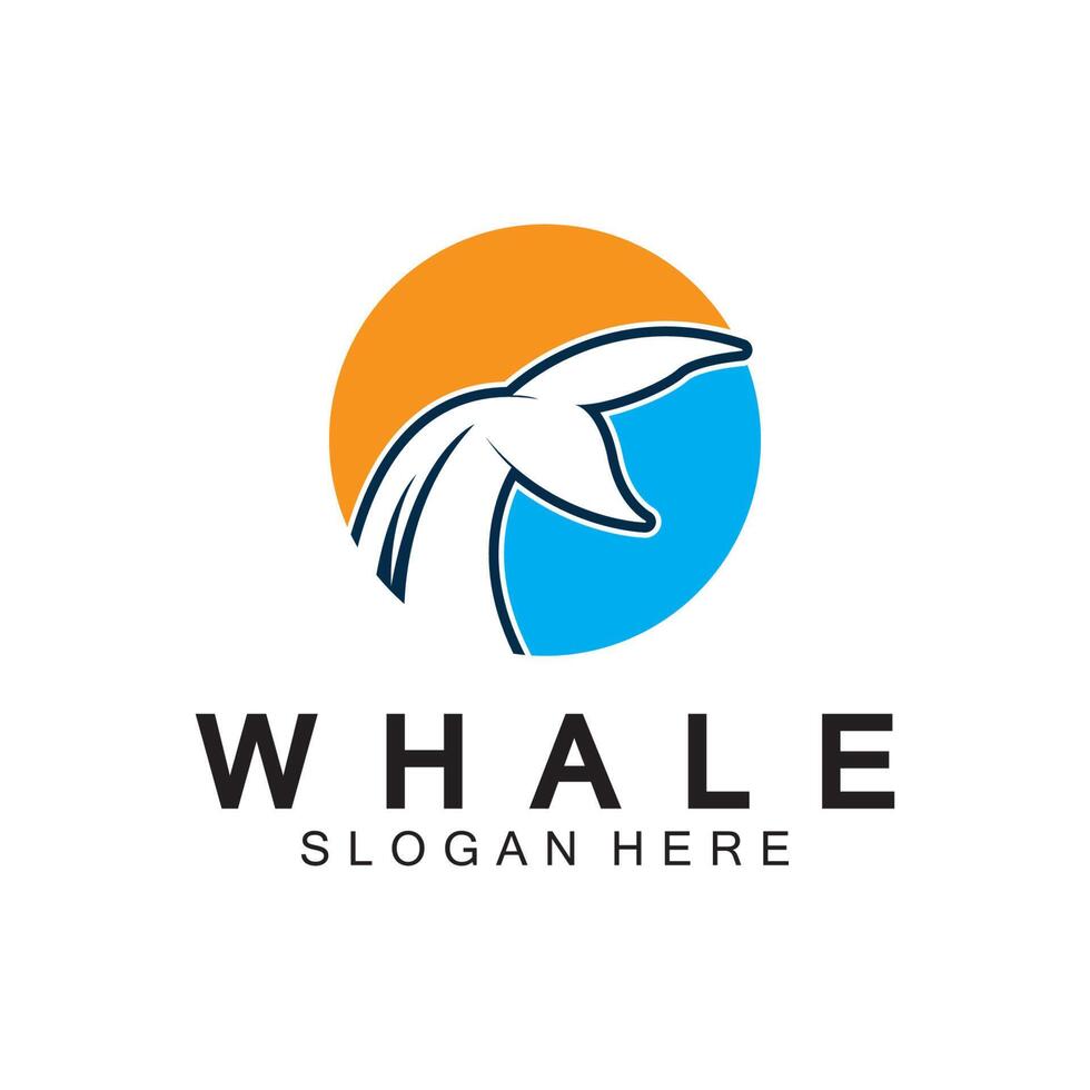 walvis staart logo vector illustratie ontwerp. walvis staart grafisch icoon