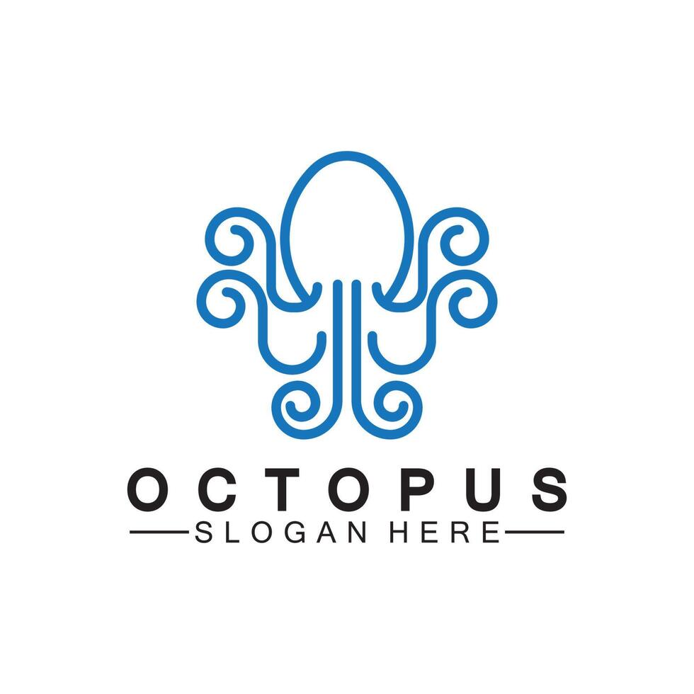 Octopus gemakkelijk modern lijn kunst logo ontwerp-vector illustratie vector
