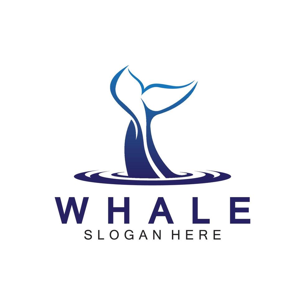 walvis staart logo vector illustratie ontwerp. walvis staart grafisch icoon