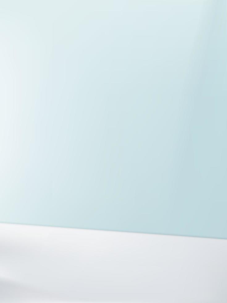 vector studio schot Product Scherm achtergrond met pastel blauw muur onder zonlicht voor schoonheid en gezondheidszorg producten.