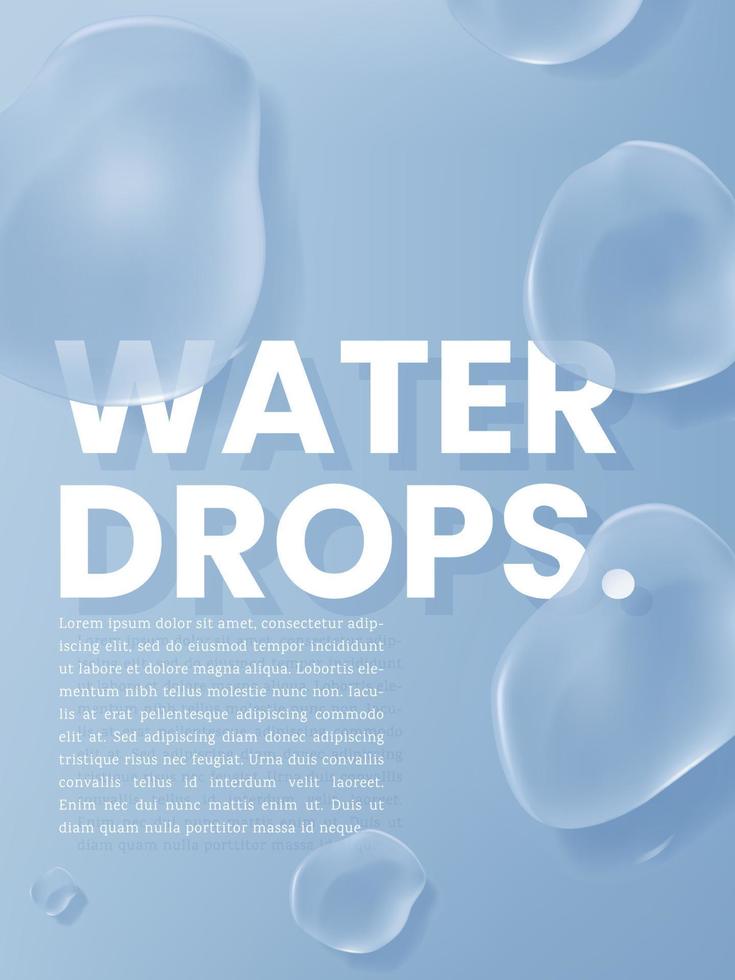 vector minimalistische abstract water druppels poster, boek Hoes of advertentie achtergrond. licht blauw.