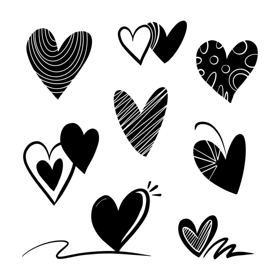 hart doodle, liefde, vectorillustratie. vector