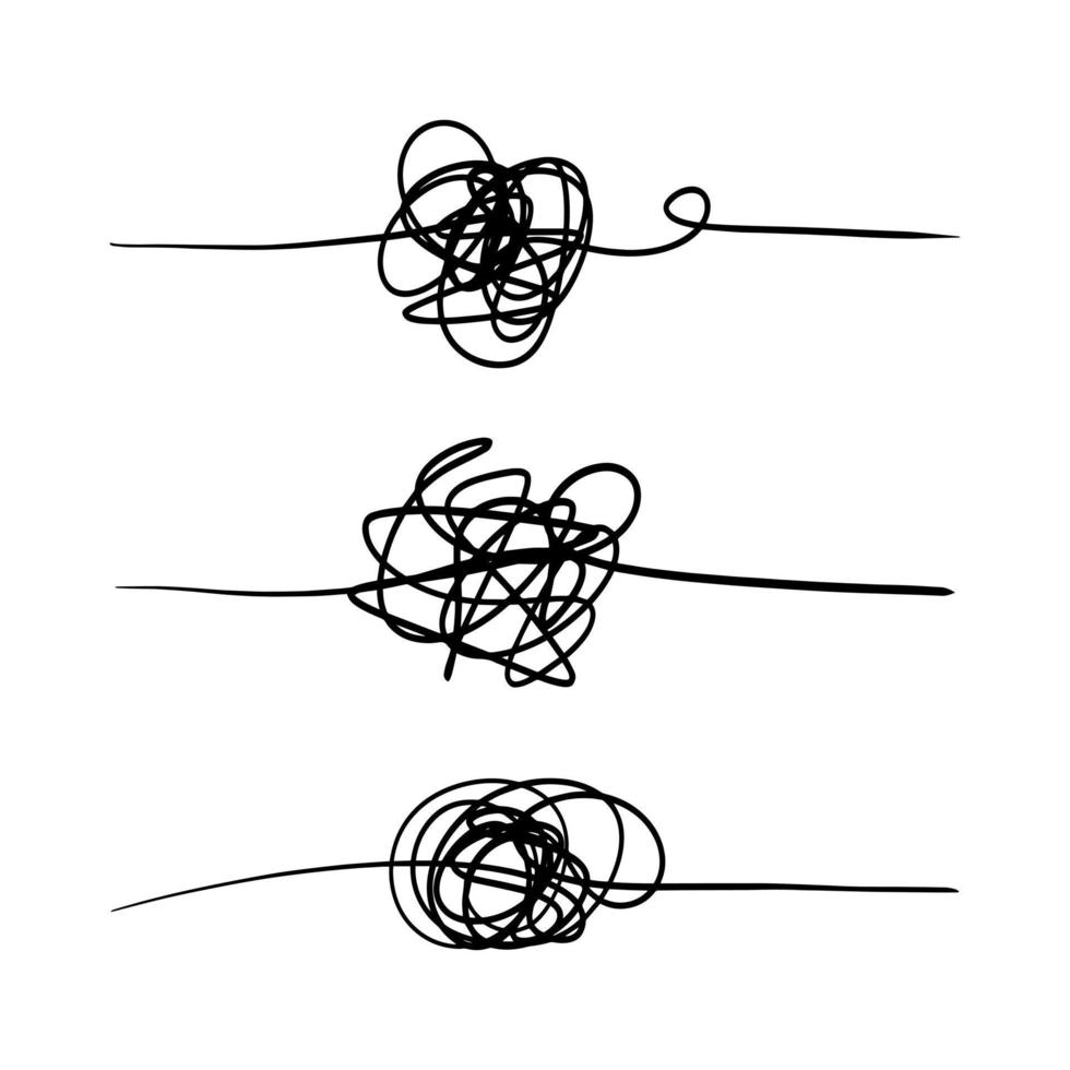 hand- getrokken van wirwar krabbelen schetsen. abstract krabbel, vector illustratie.