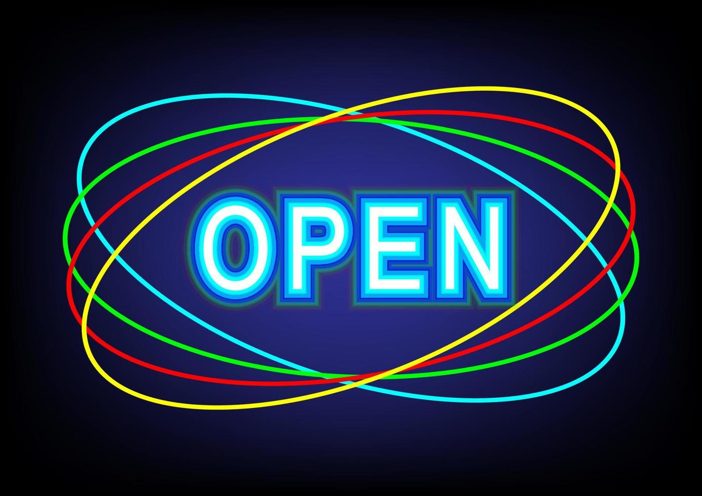 tekst Open neon LED licht tekst digitaal netwerken online elektrisch brieven abstract achtergrond behang kunst vector illustratie