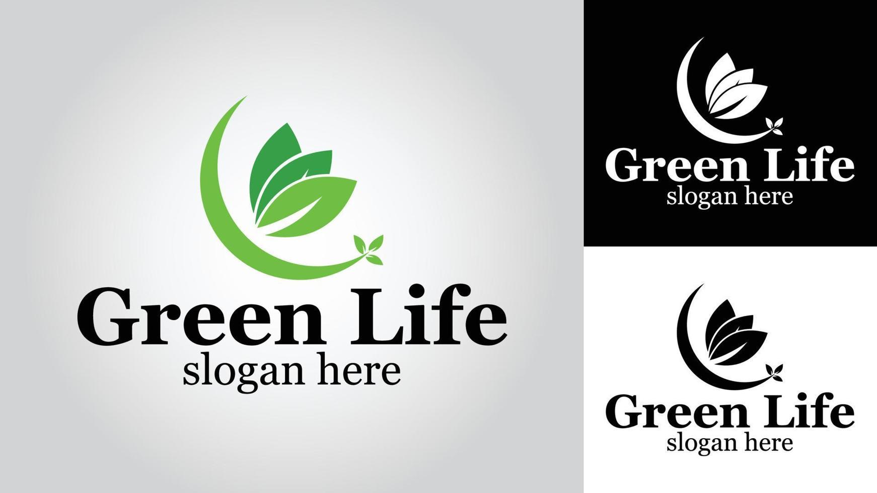 groen leven bedrijf vector logo ontwerp