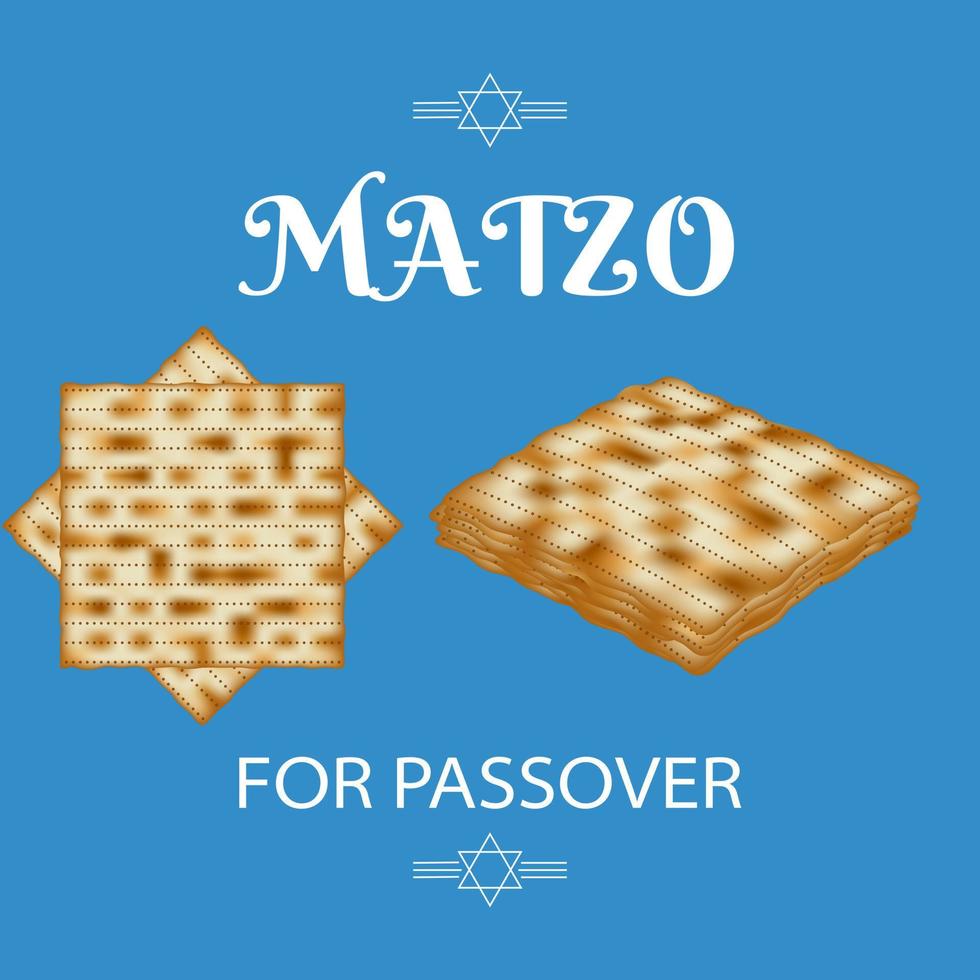 vers gebakken matzo brood, traditioneel verbruikt gedurende de Joods vakantie van pascha. symboliseert de Israëlieten' haastig vertrek van Egypte, zonder genoeg tijd voor hun brood naar opstaan. vector. vector