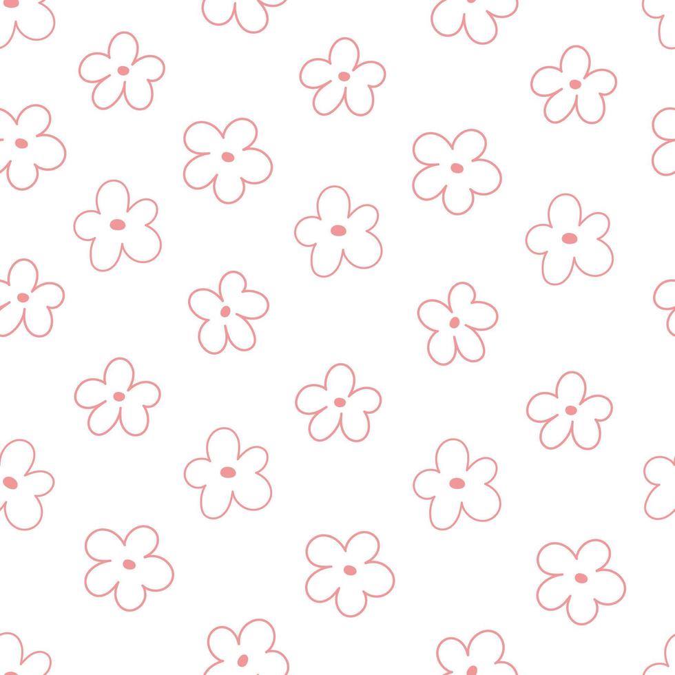 naadloos patroon met tekenfilm bloemen. kleurrijk vector, hand- tekening. ontwerp voor kleding stof, afdrukken, textiel, wikkel vector