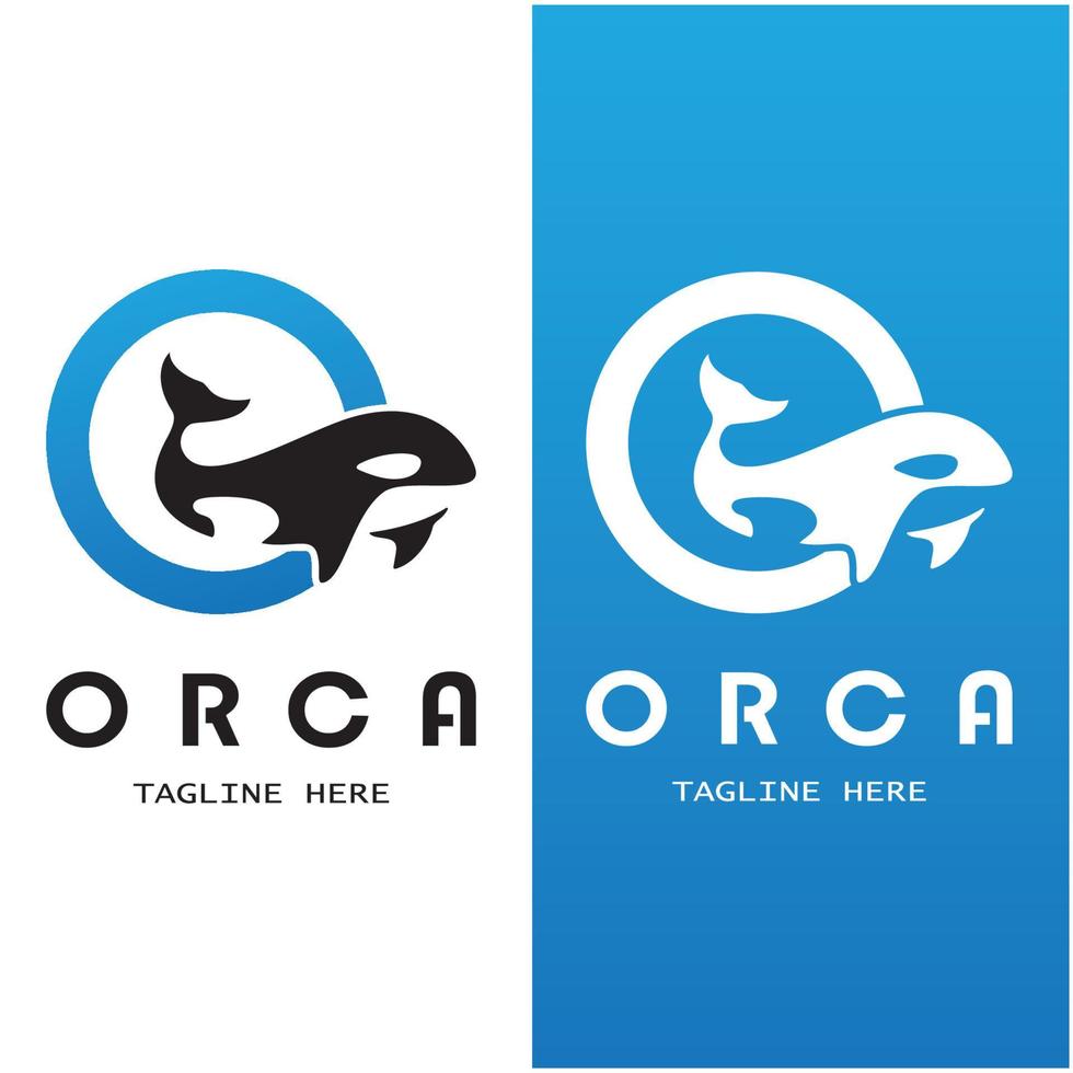 gemakkelijk orka walvis dier illustratie logo creatief ontwerp, moordenaar walvis, onderwater- dier. logo voor bedrijf, identiteit en branding, badge, behoud, ecologie concept, zee dier bescherming, vector