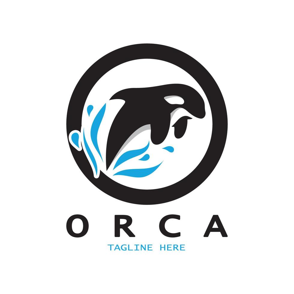 gemakkelijk orka walvis dier illustratie logo creatief ontwerp, moordenaar walvis, onderwater- dier. logo voor bedrijf, identiteit en branding, badge, behoud, ecologie concept, zee dier bescherming, vector