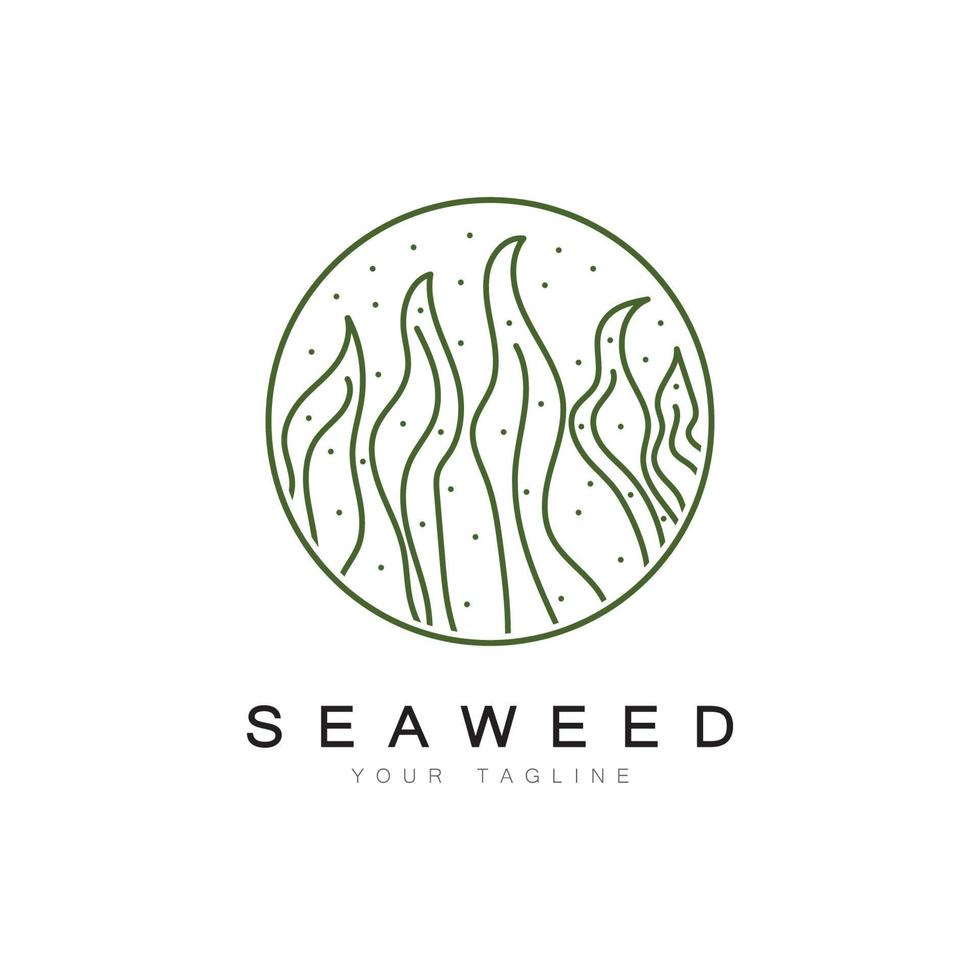 zeewier vector logo icoon illustratie ontwerp.omvat zeevruchten,natuurlijk producten, bloemist, ecologie, wellness, spa.
