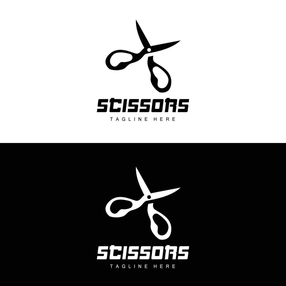 schaar logo, snijdend gereedschap vector, kapperszaak scheermes schaar gemakkelijk ontwerp, illustratie sjabloon icoon vector