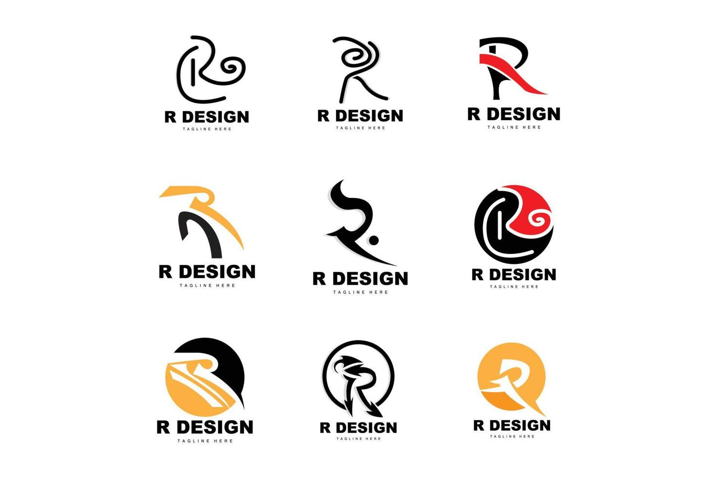 Doorweekt Bezwaar dorst r brief logo, alfabet vector, eerste r Product merk logotype ontwerp  21474166 Vectorkunst bij Vecteezy