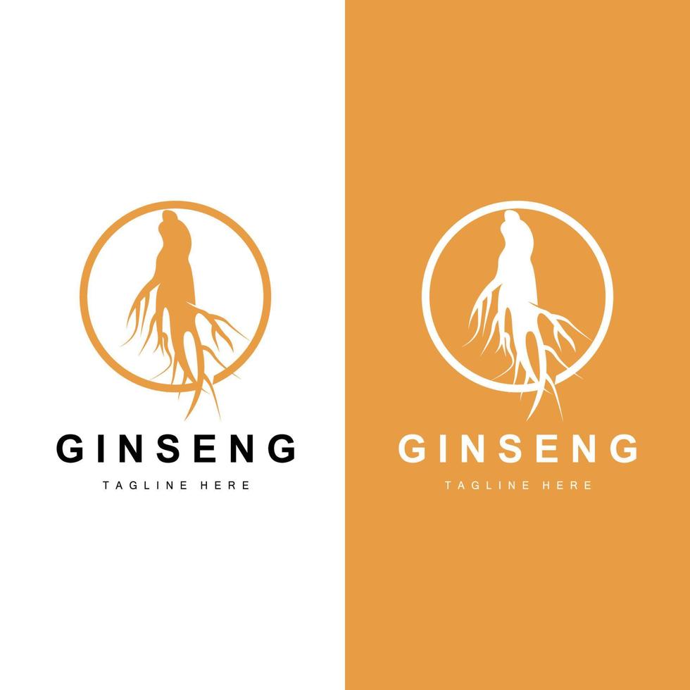 ginseng logo, kruiden fabriek vector, natuurlijk kruiden geneesmiddel, ginseng kruiden drinken icoon vector