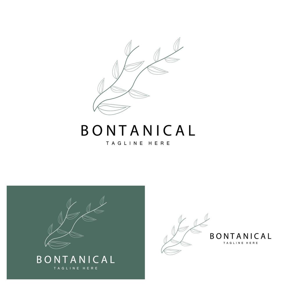 botanisch logo, natuur fabriek ontwerp, bloem fabriek icoon vector met lijn model-