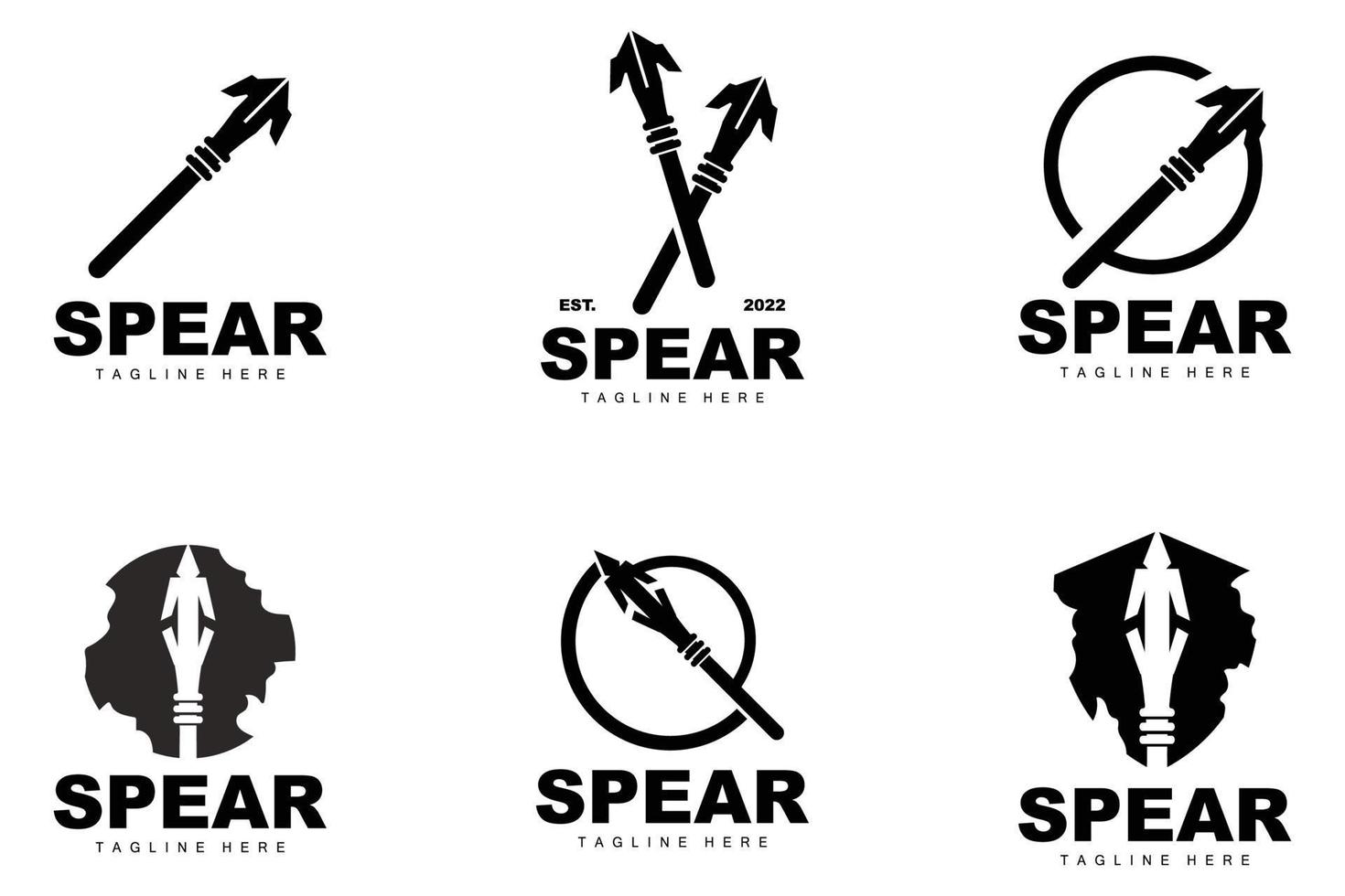 speer logo, lang reeks het werpen wapen doelwit icoon ontwerp, Product en bedrijf merk icoon illustratie vector