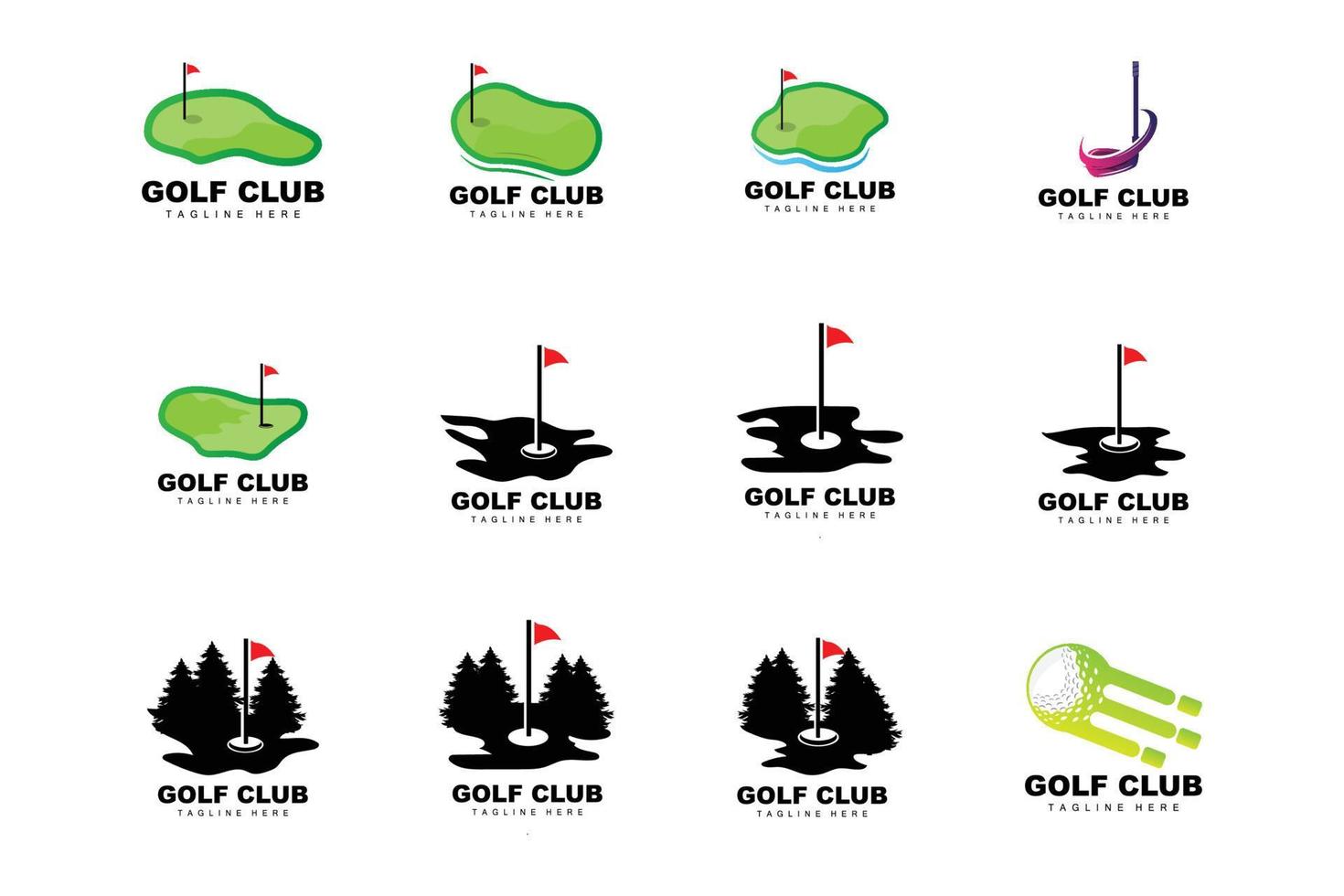 golf bal logo, vector stok golf. buitenshuis sport- spel, discipline ontwerp, icoon sjabloon