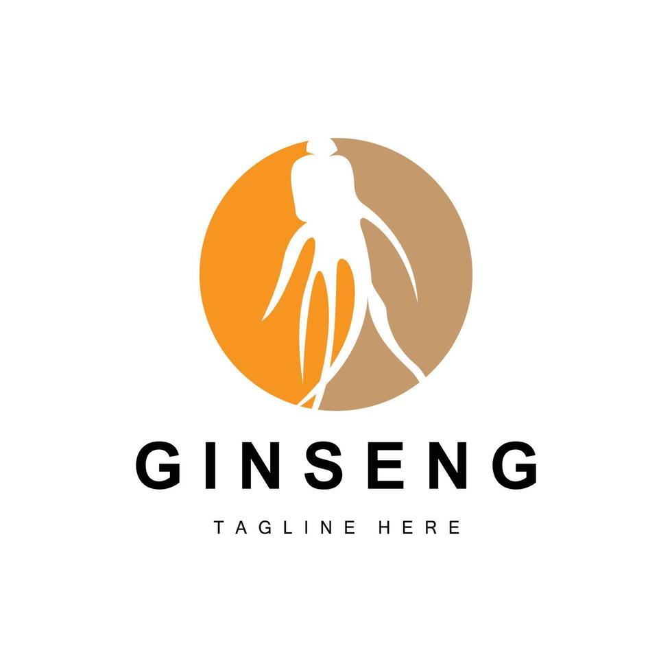 ginseng logo, kruiden fabriek vector, natuurlijk kruiden geneesmiddel, ginseng kruiden drinken icoon vector