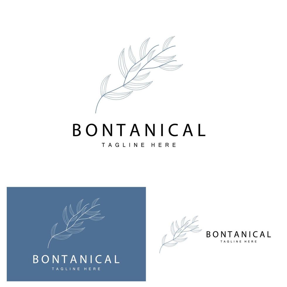 botanisch logo, natuur fabriek ontwerp, bloem fabriek icoon vector met lijn model-