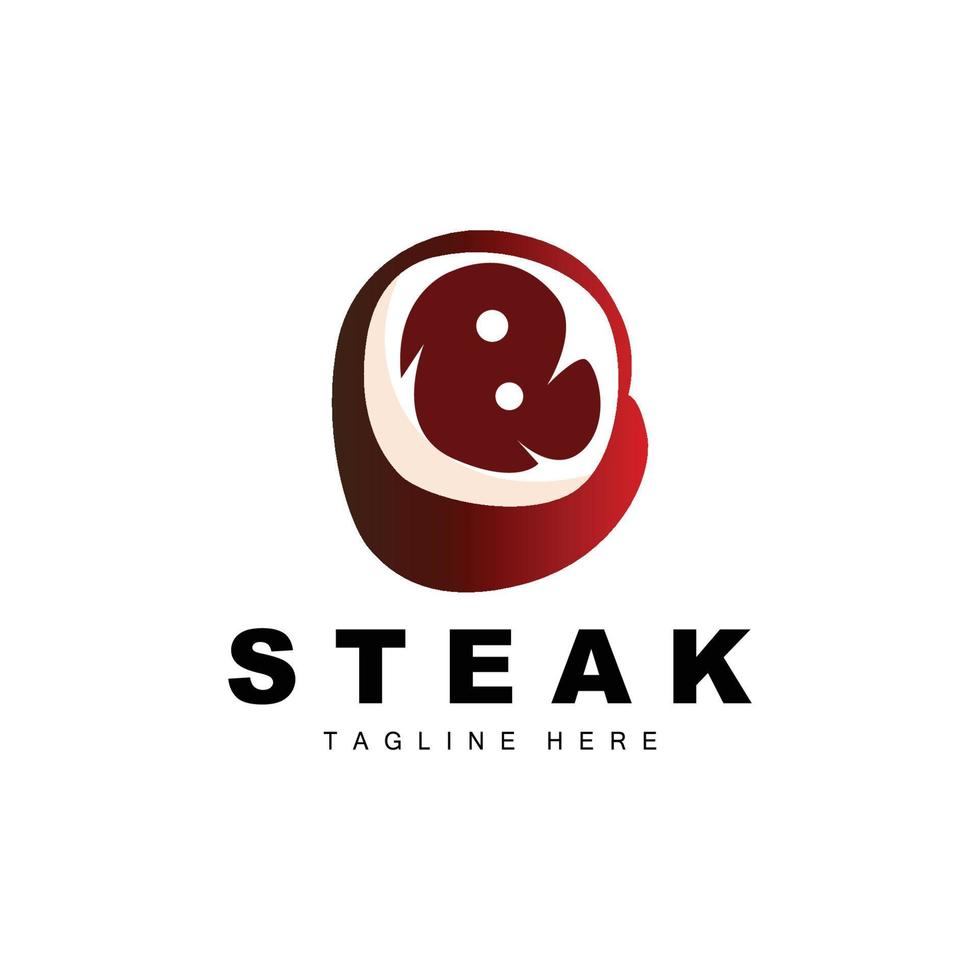 rundvlees logo, vlees steak vector, rooster keuken ontwerp, steak restaurant merk sjabloon icoon vector