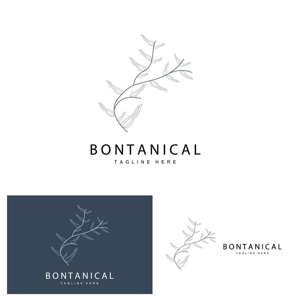 botanisch logo, natuur fabriek ontwerp, bloem fabriek icoon vector met lijn model-