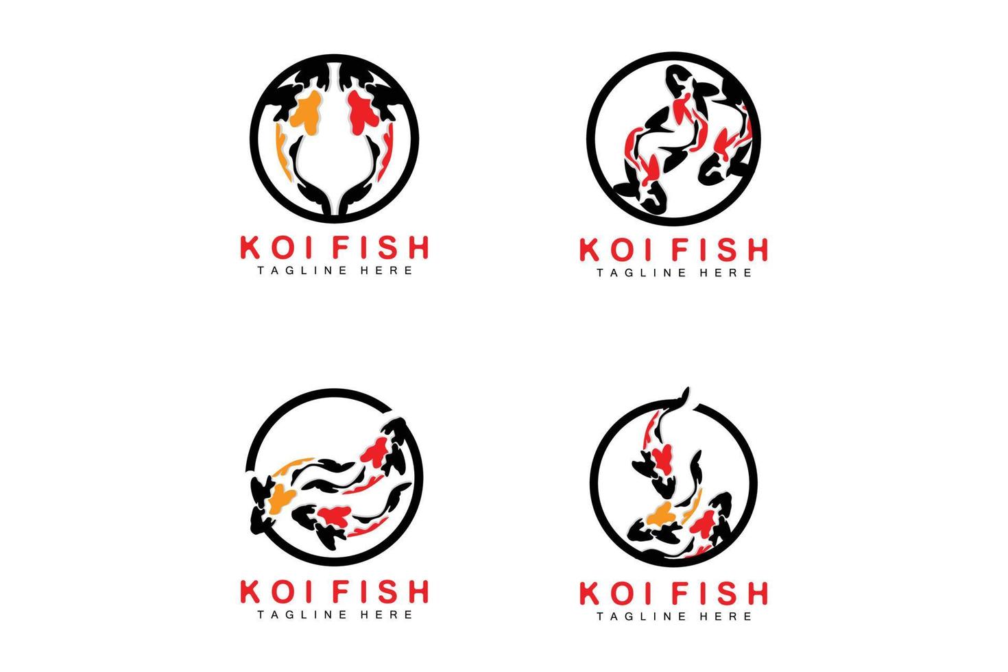 koi vis logo ontwerp, Chinese Lucky en triomf sier- vis vector, bedrijf merk goud vis icoon vector