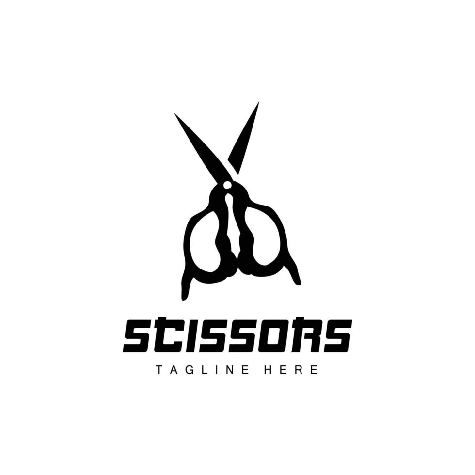 schaar logo, snijdend gereedschap vector, kapperszaak scheermes schaar gemakkelijk ontwerp, illustratie sjabloon icoon vector