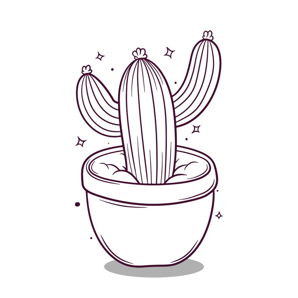 hand- getrokken cactus vector illustratie