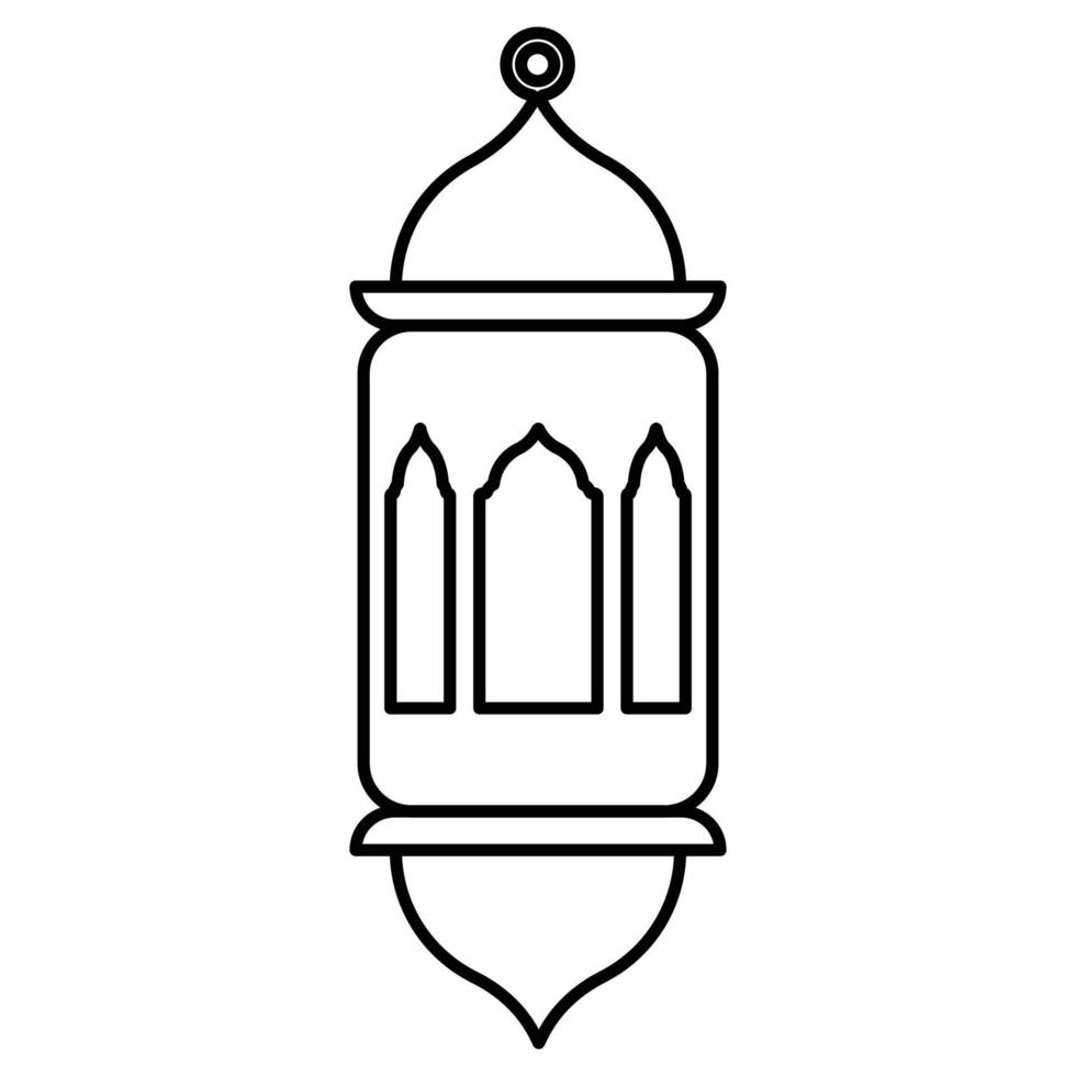 Ramadan lantaarn zwart schets stijl icoon vector