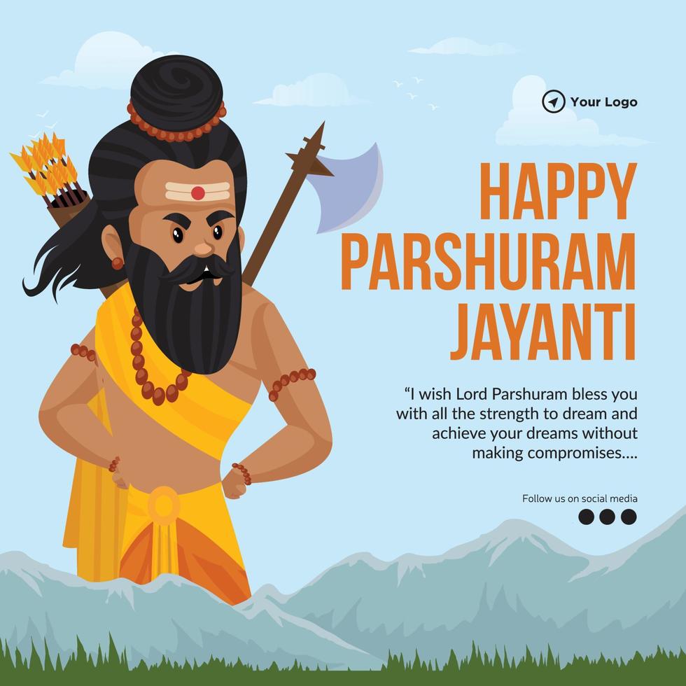 gelukkig maharshi parshuram Jayanti Indisch Hindoe festival viering banier sjabloon vector