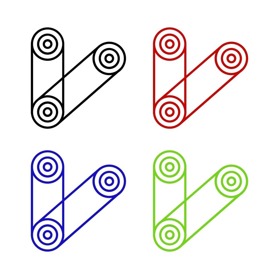 set distributieriem op witte achtergrond vector