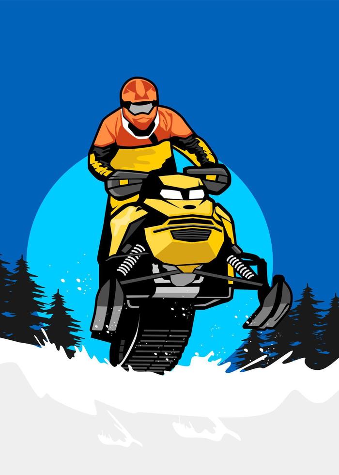 sneeuwscooter trails ontwerp logo icoon vector