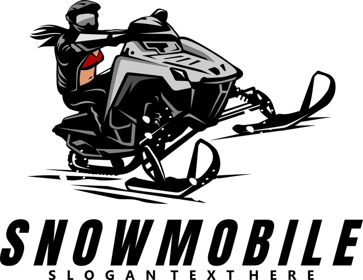 sneeuwscooter trails ontwerp logo icoon vector