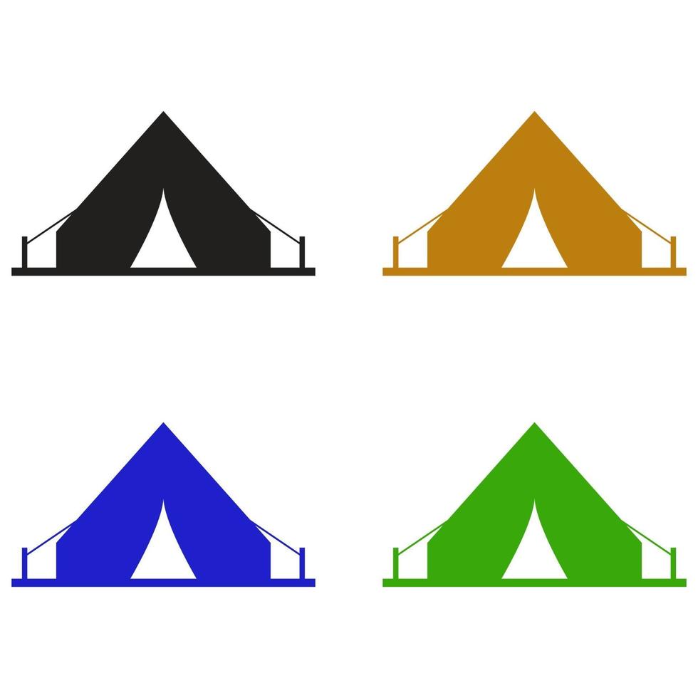 set camping tent op witte achtergrond vector