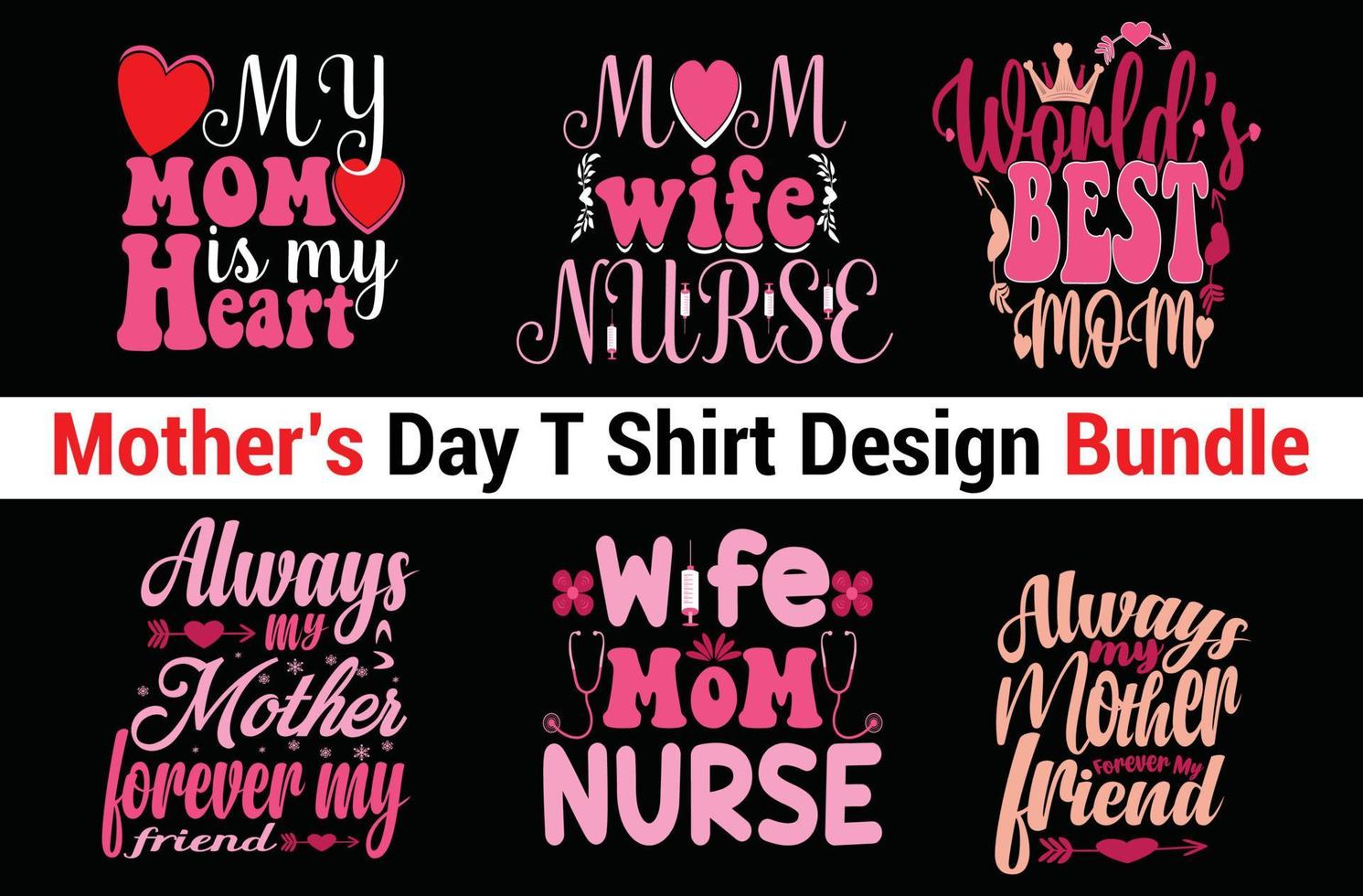moeder dag t-shirt ontwerp bundel vector