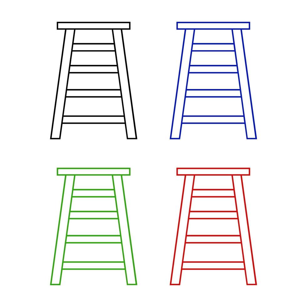 set ladder op witte achtergrond vector