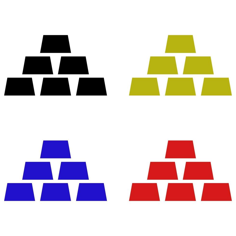 edelmetaal ingesteld op witte achtergrond vector