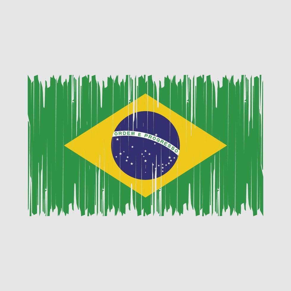 Brazilië vlag borstel vector illustratie