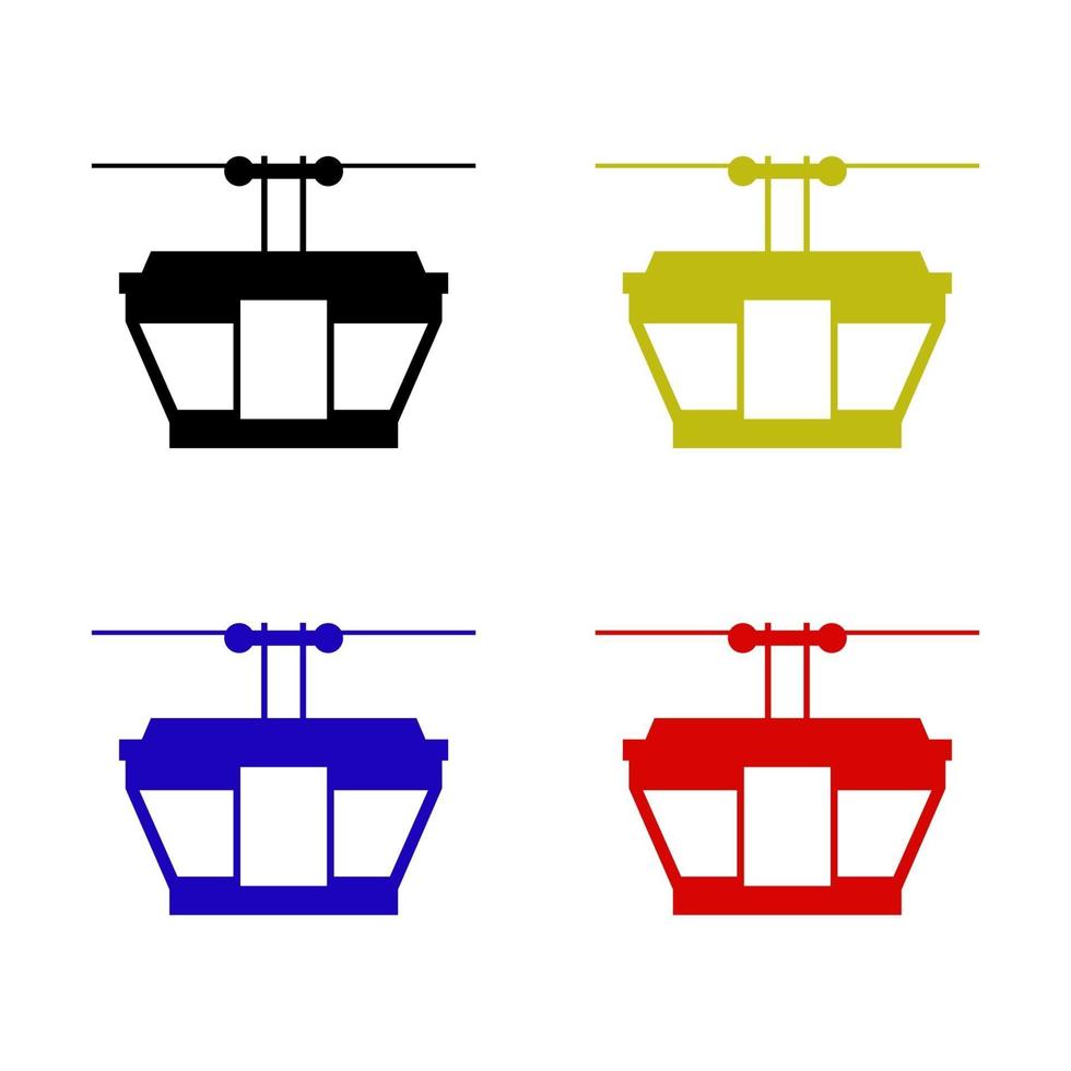 set van kabelbaan op witte achtergrond vector