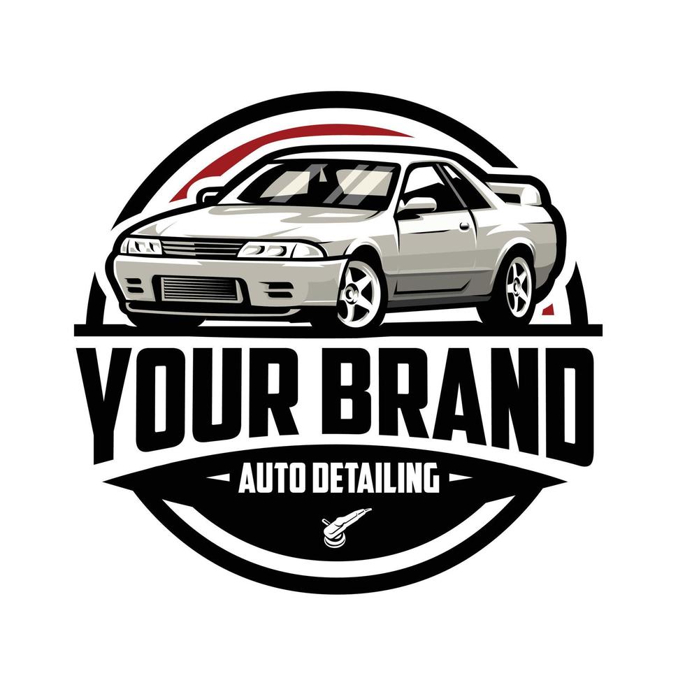 premie auto detaillering logo vector. auto wassen embleem logo ontwerp. het beste voor auto detaillering verwant industrie vector