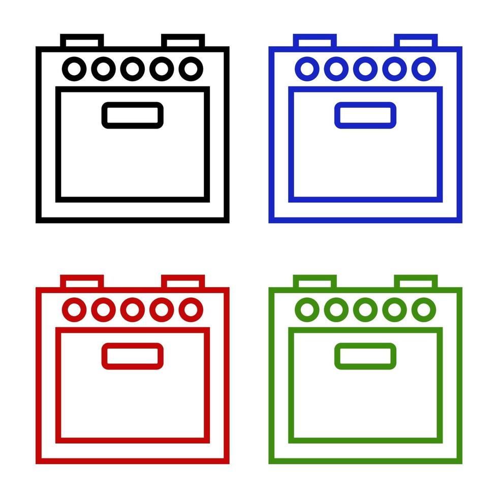 oven ingesteld op witte achtergrond vector