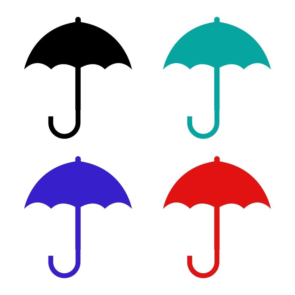 paraplu ingesteld op witte achtergrond vector
