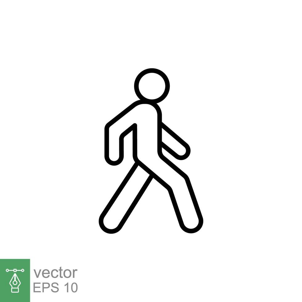 wandelen lijn icoon. gemakkelijk schets stijl. voetganger, Mens, pictogram, menselijk, kant, loopbrug concept symbool. vector illustratie geïsoleerd Aan wit achtergrond. eps 10.