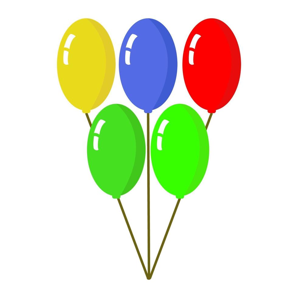 aantal ballonnen op witte achtergrond vector