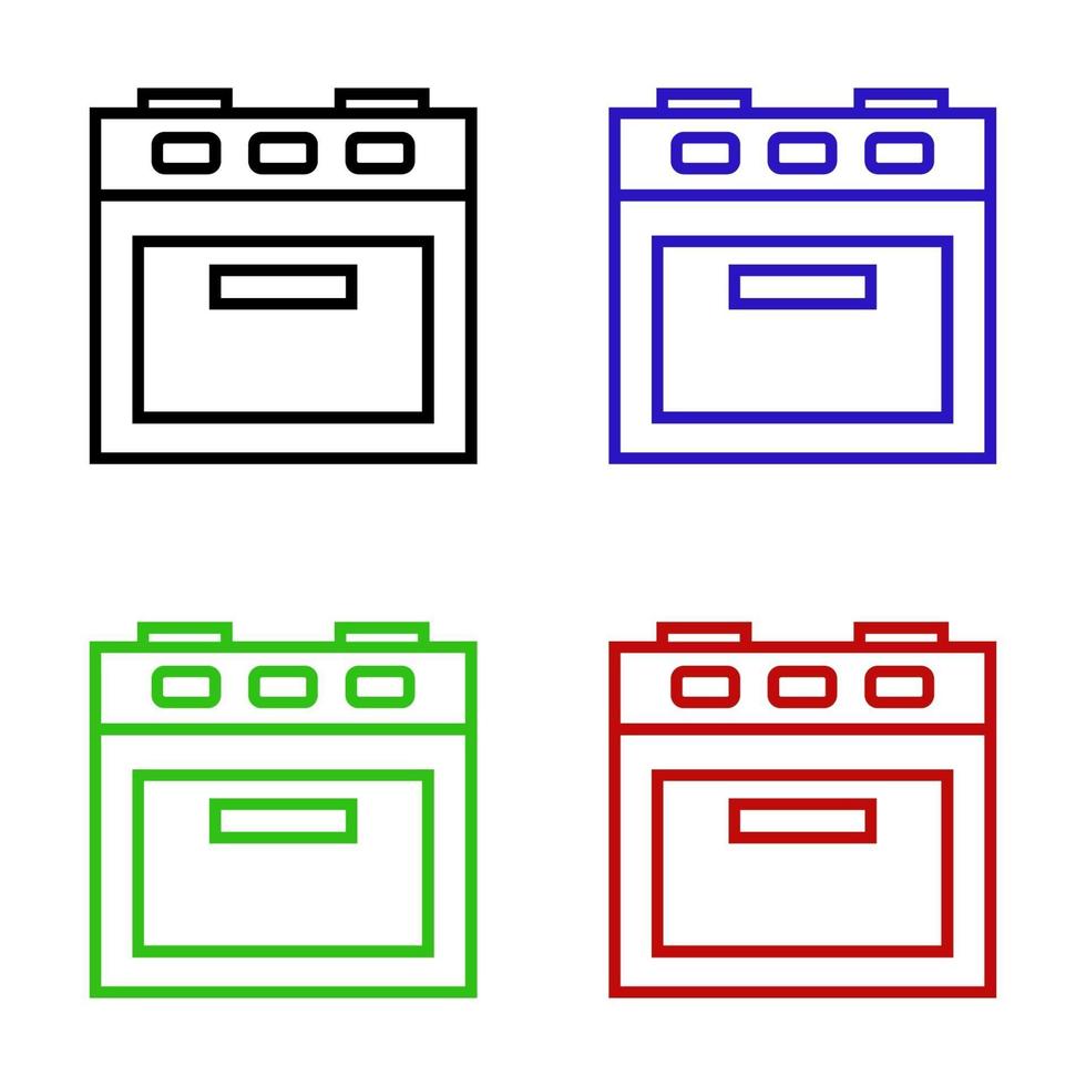 oven ingesteld op witte achtergrond vector